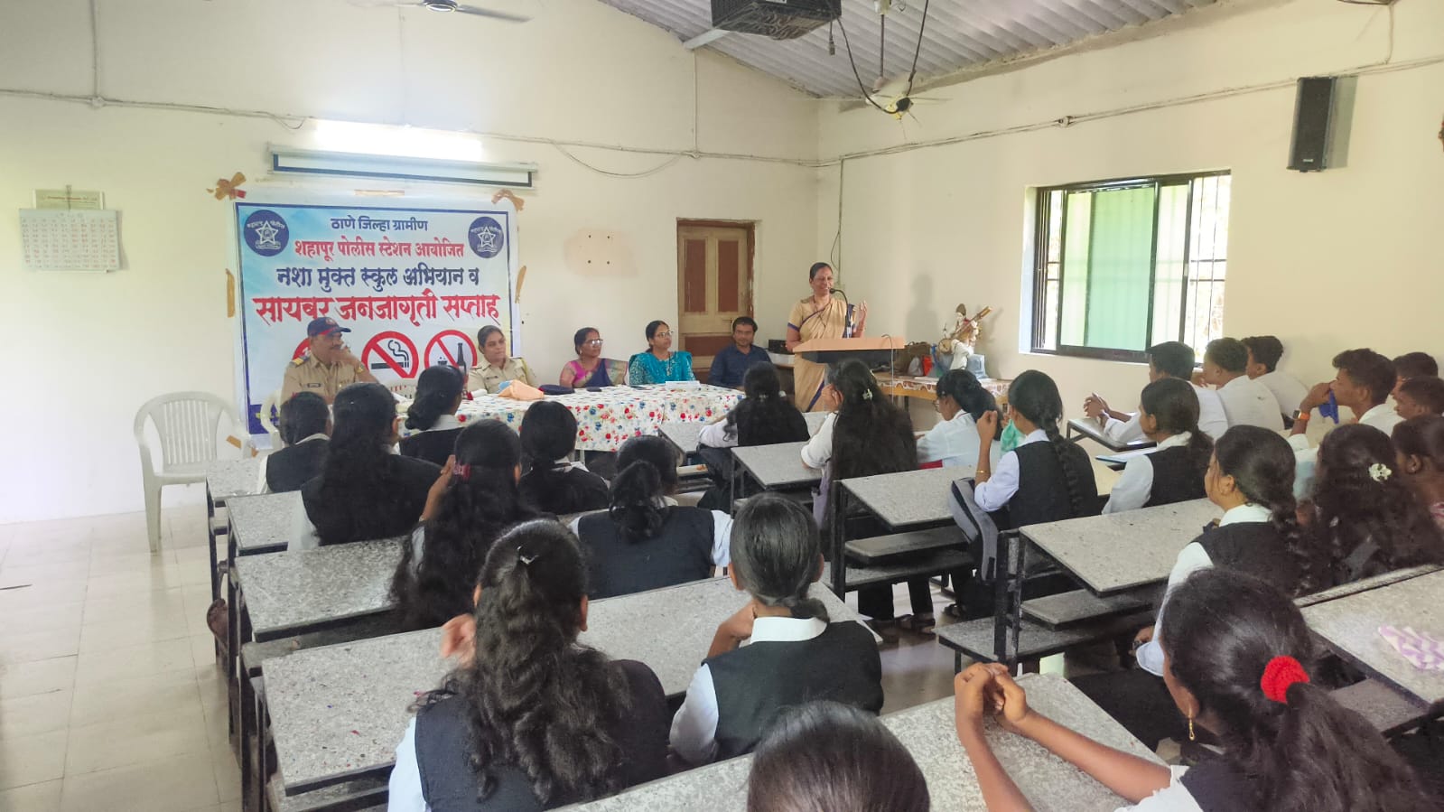 An awareness campaign on anti-narcotics and cybercrime prevention was conducted across all schools, colleges, and among the general public in the Thane Rural jurisdiction.