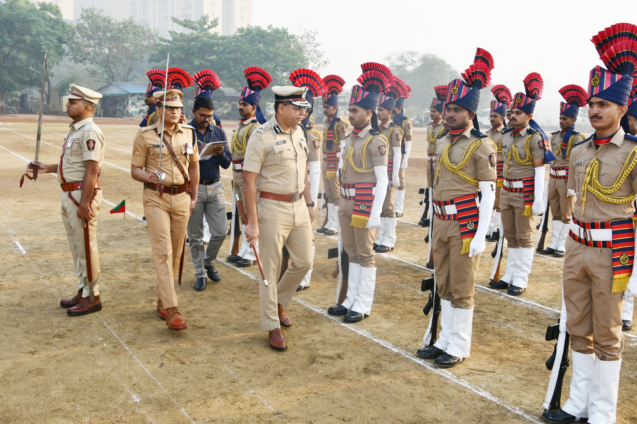 On 13/03/2026, a ceremonial parade was organized during the annual inspection of Thane Rural District by Hon. Shri. Sanjay Darade, IGP Konkan Range, Navi Mumbai.