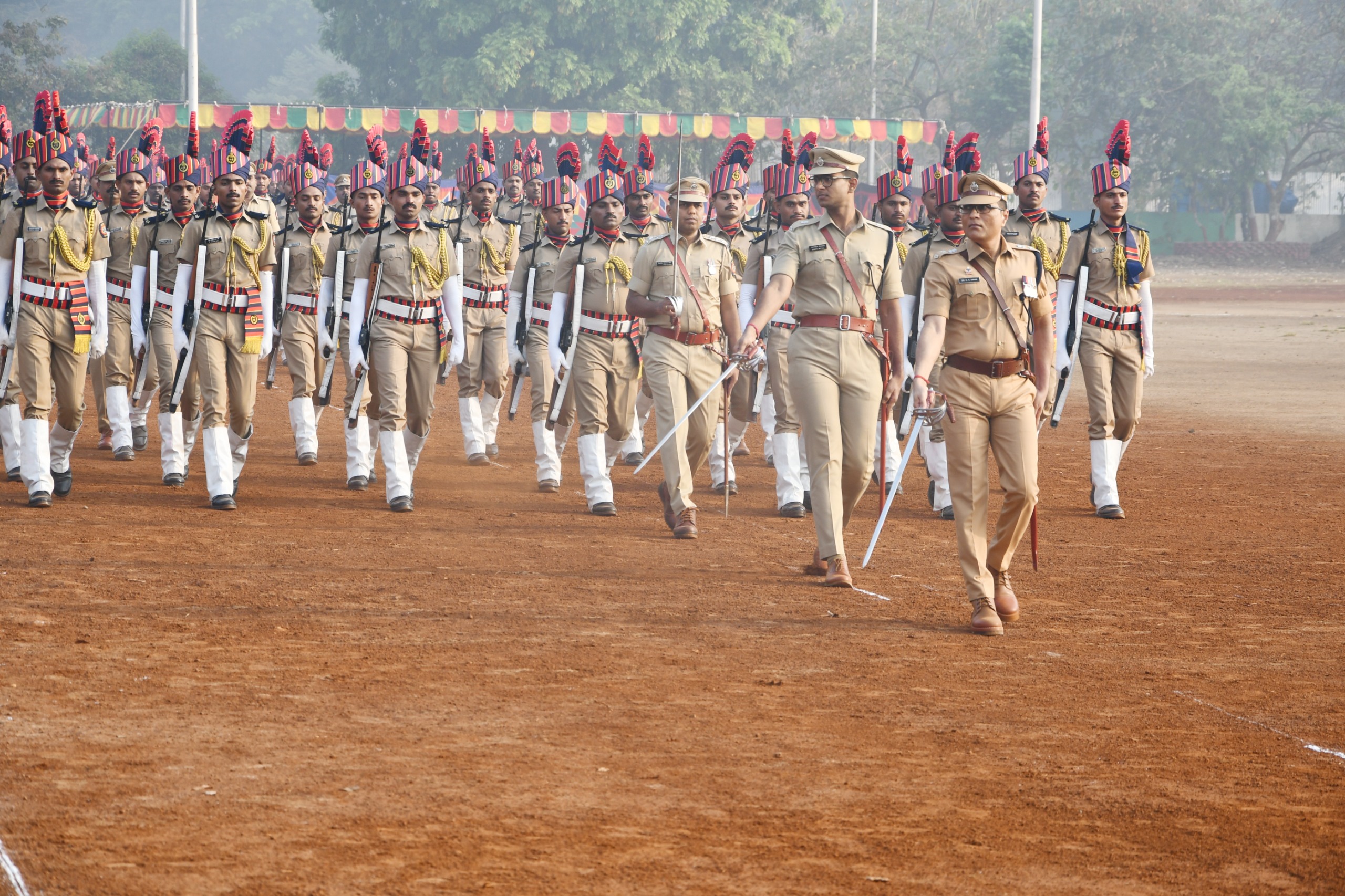 On 13/03/2026, a ceremonial parade was organized during the annual inspection of Thane Rural District by Hon. Shri. Sanjay Darade, IGP Konkan Range, Navi Mumbai.