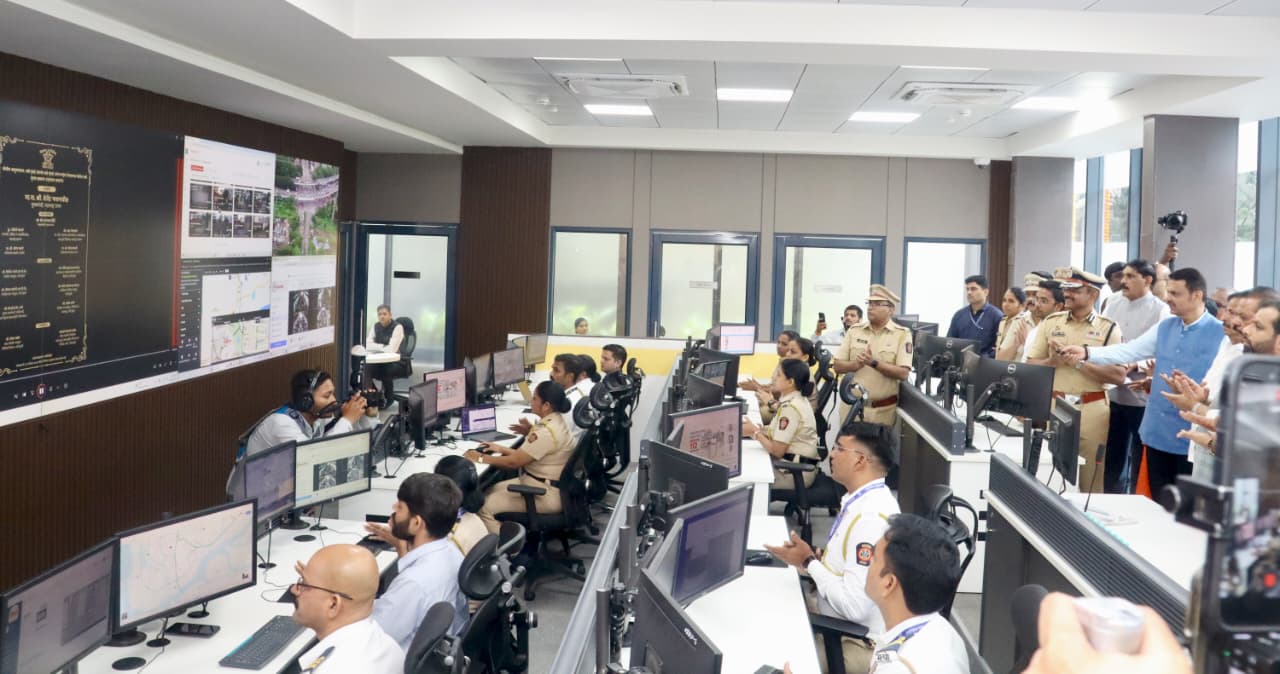 नवी मुंबई पोलीस आयुक्तालयाच्या इंटिग्रेटेड CCTV कमांड सेंटर (ICCC) चे उद्घाटन व कोनशिला अनावरण